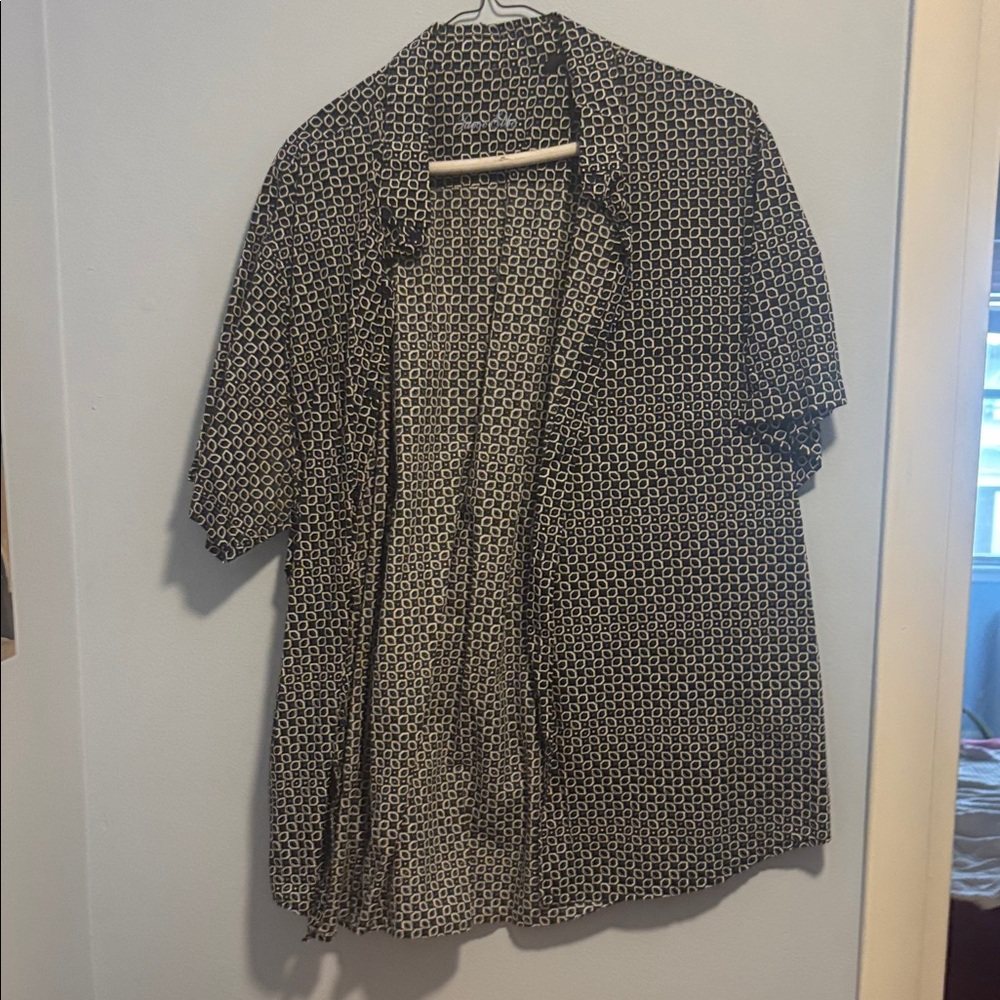 Tasso Elba Black and White Patterned Men's Shirt